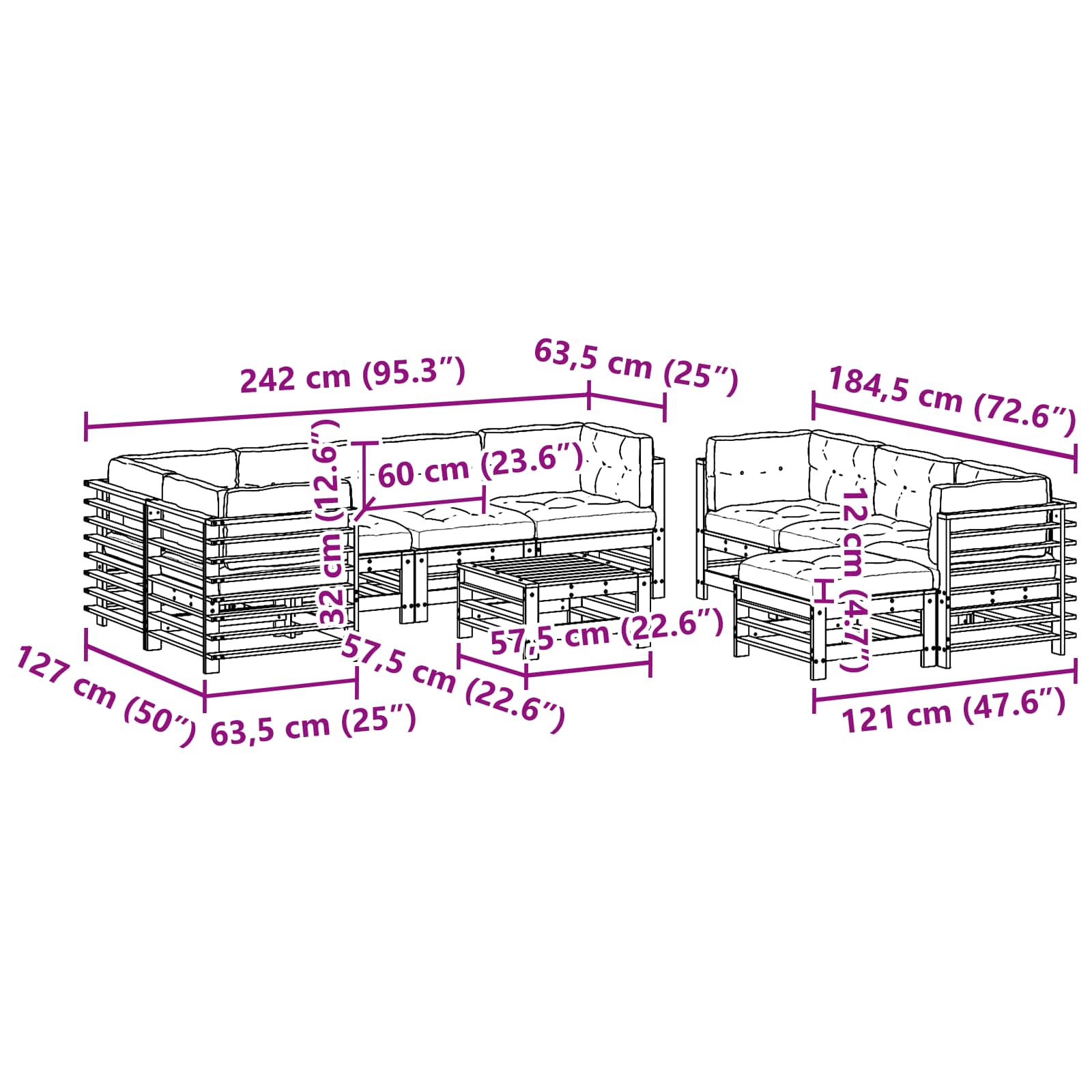 Set Lounge da Giardino 10 pcs Marrone Cerato | homemem39