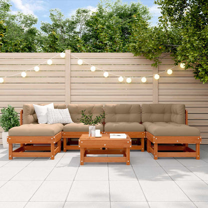 Set Lounge da Giardino 7 pcs Marrone Cera | homemem39