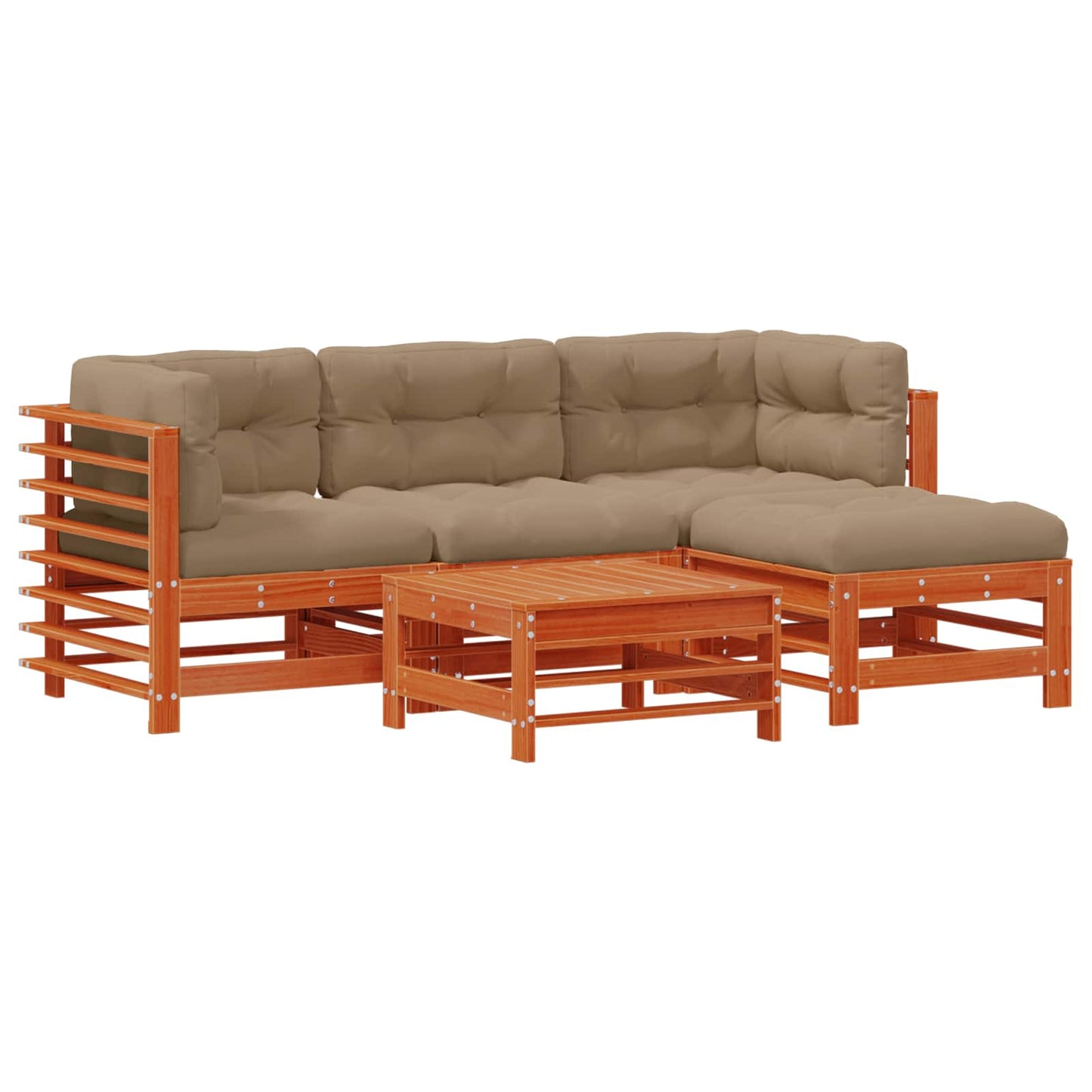 Set Lounge da Giardino 5 pcs Marrone Cerato | homemem39