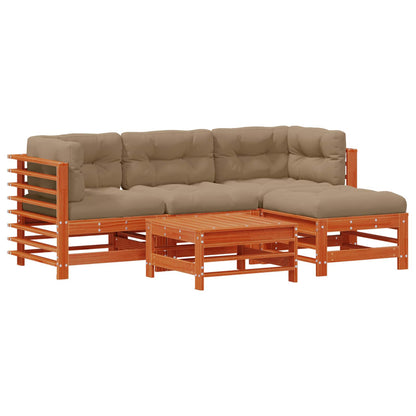 Set Lounge da Giardino 5 pcs Marrone Cerato | homemem39
