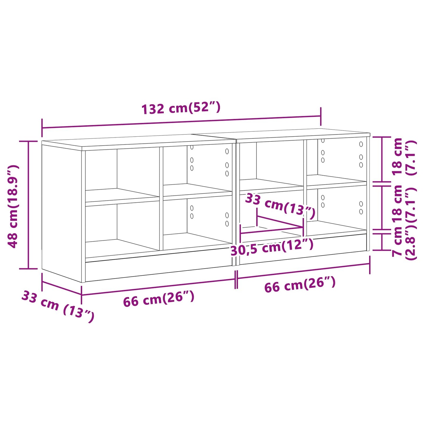 Armadietto per letto 2 pcs Rovere Sonoma 66 x 33 x 48 cm
