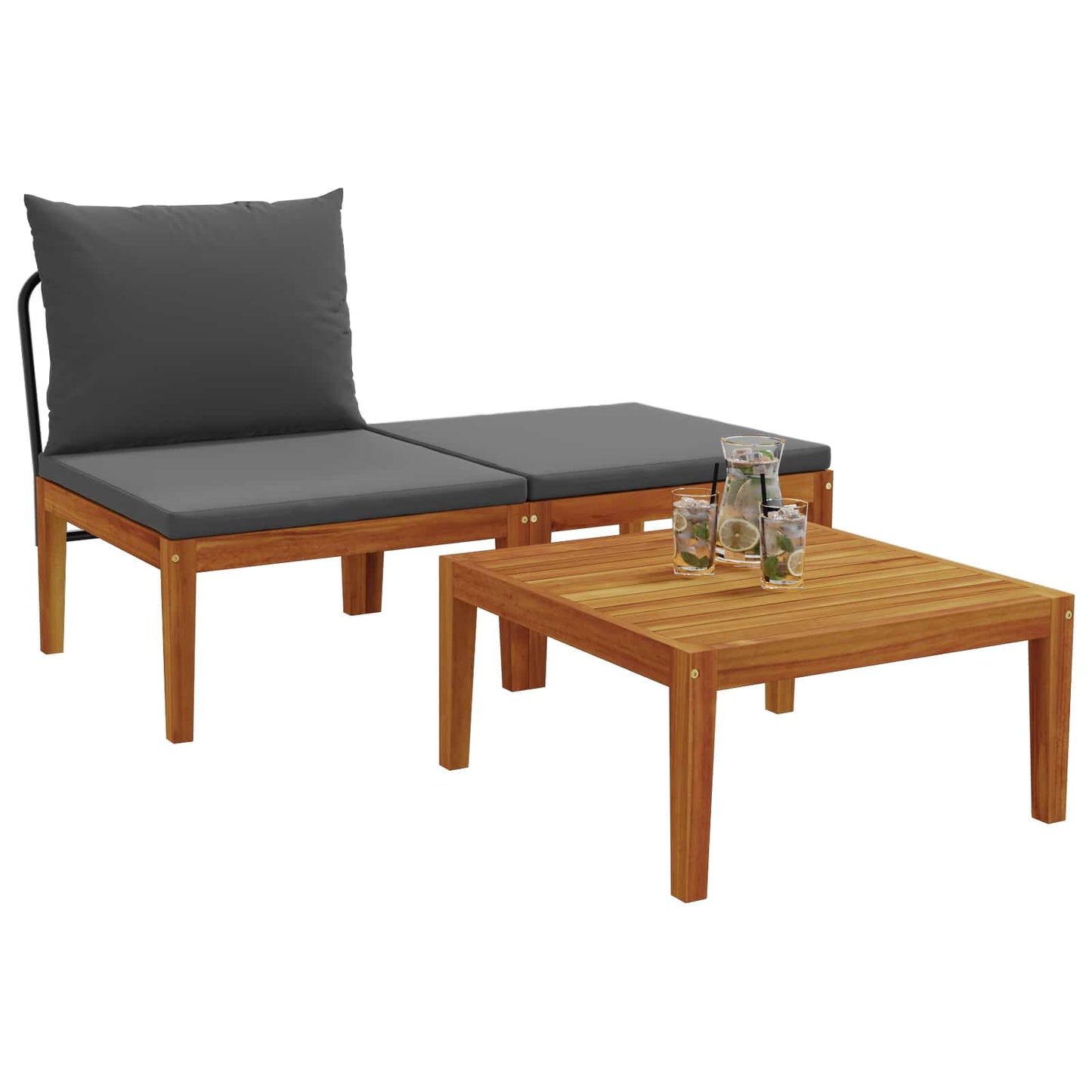 3 pcs Set di relax Legno di Acacia Massello Naturale | homemem39