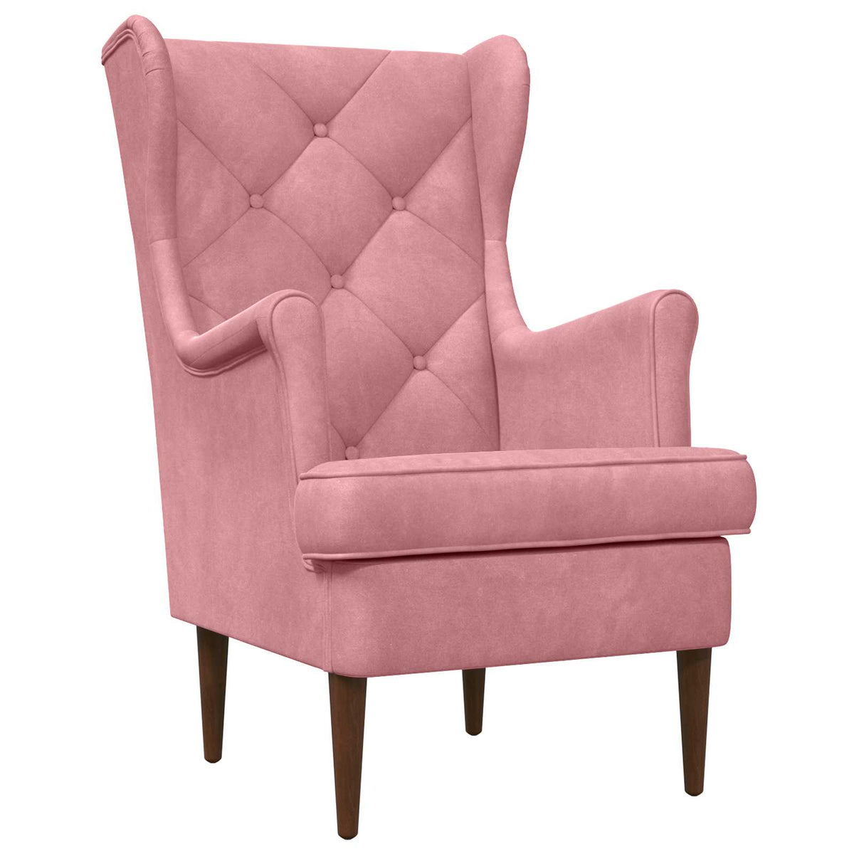 Poltrona con Ottomano 2 pz Rosa Velluto