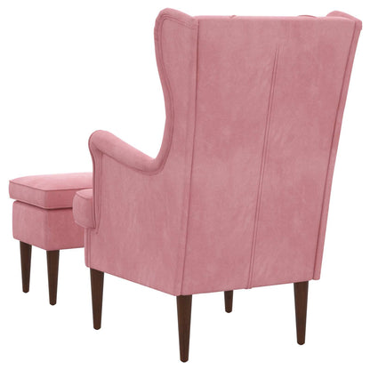 Poltrona con Ottomano 2 pz Rosa Velluto | homemem39