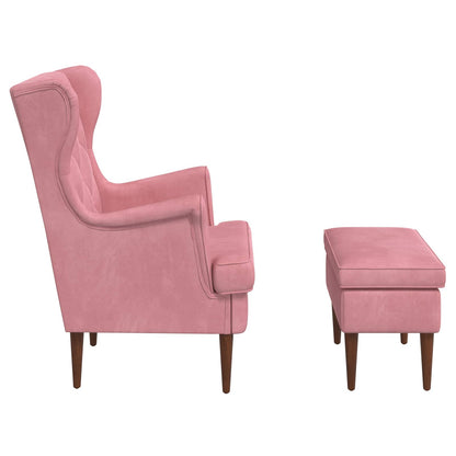 Poltrona con Ottomano 2 pz Rosa Velluto | homemem39