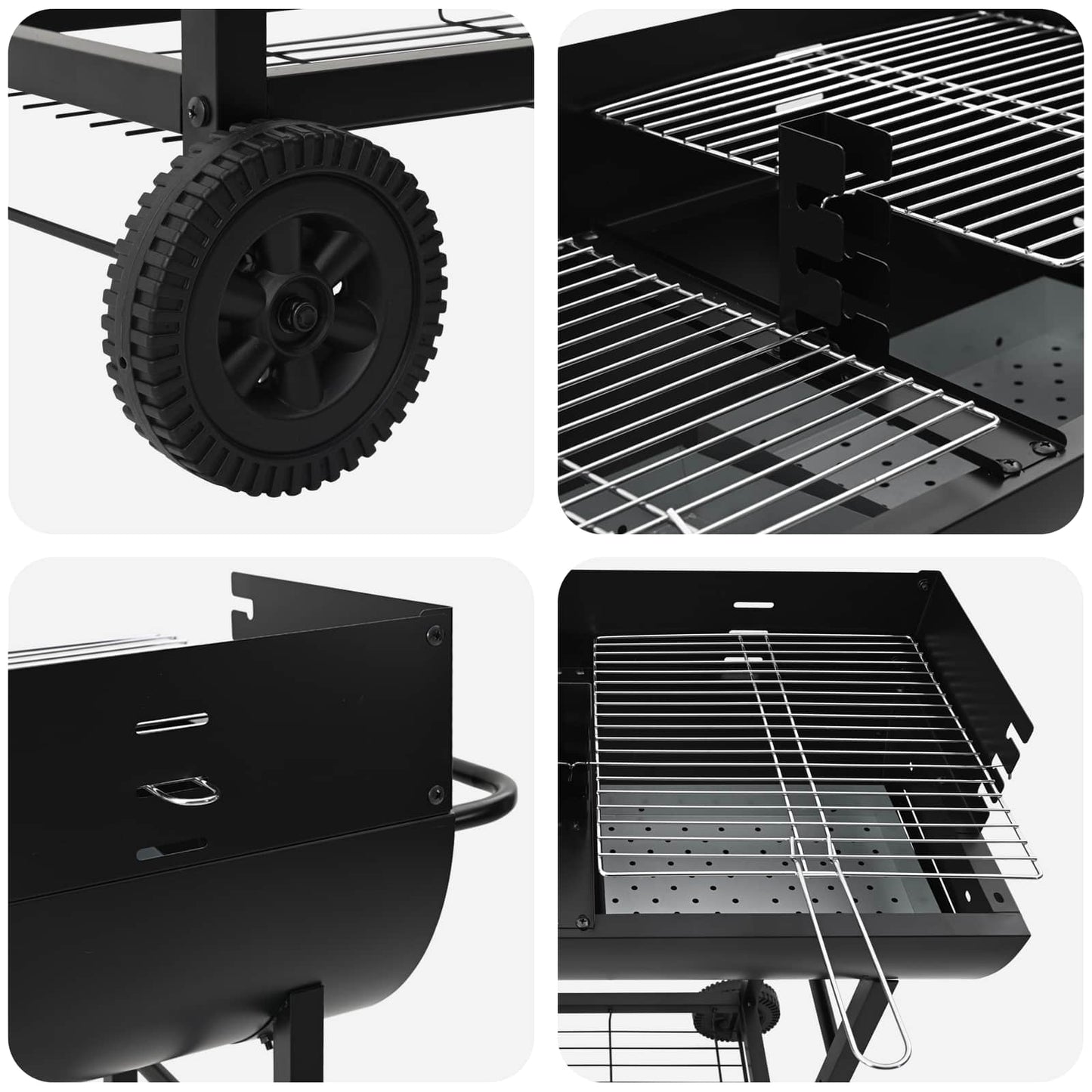 griglia a carbone 96,5 x 42,5 x 88,5 cm Nero | homemem39