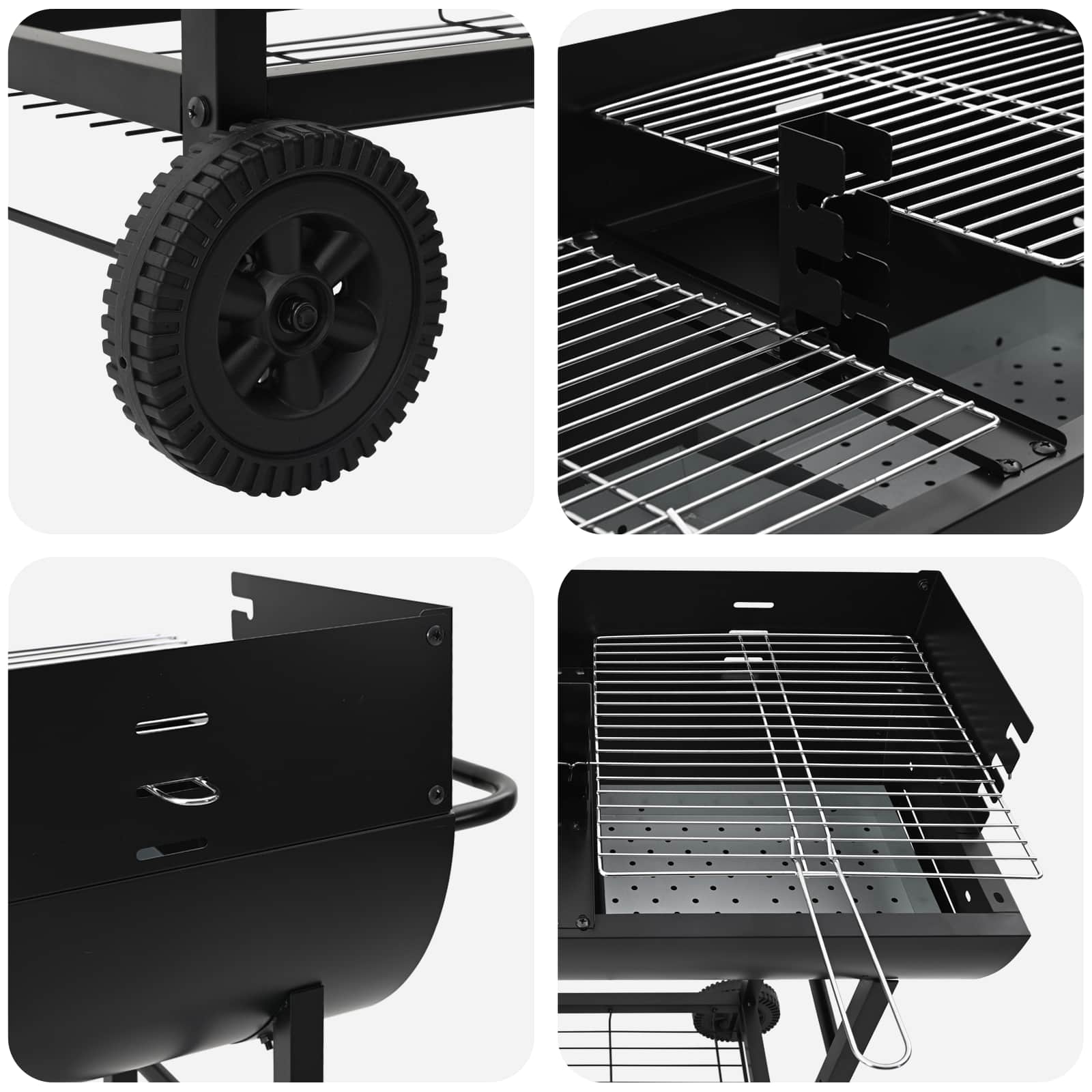 griglia a carbone 96,5 x 42,5 x 88,5 cm Nero | homemem39