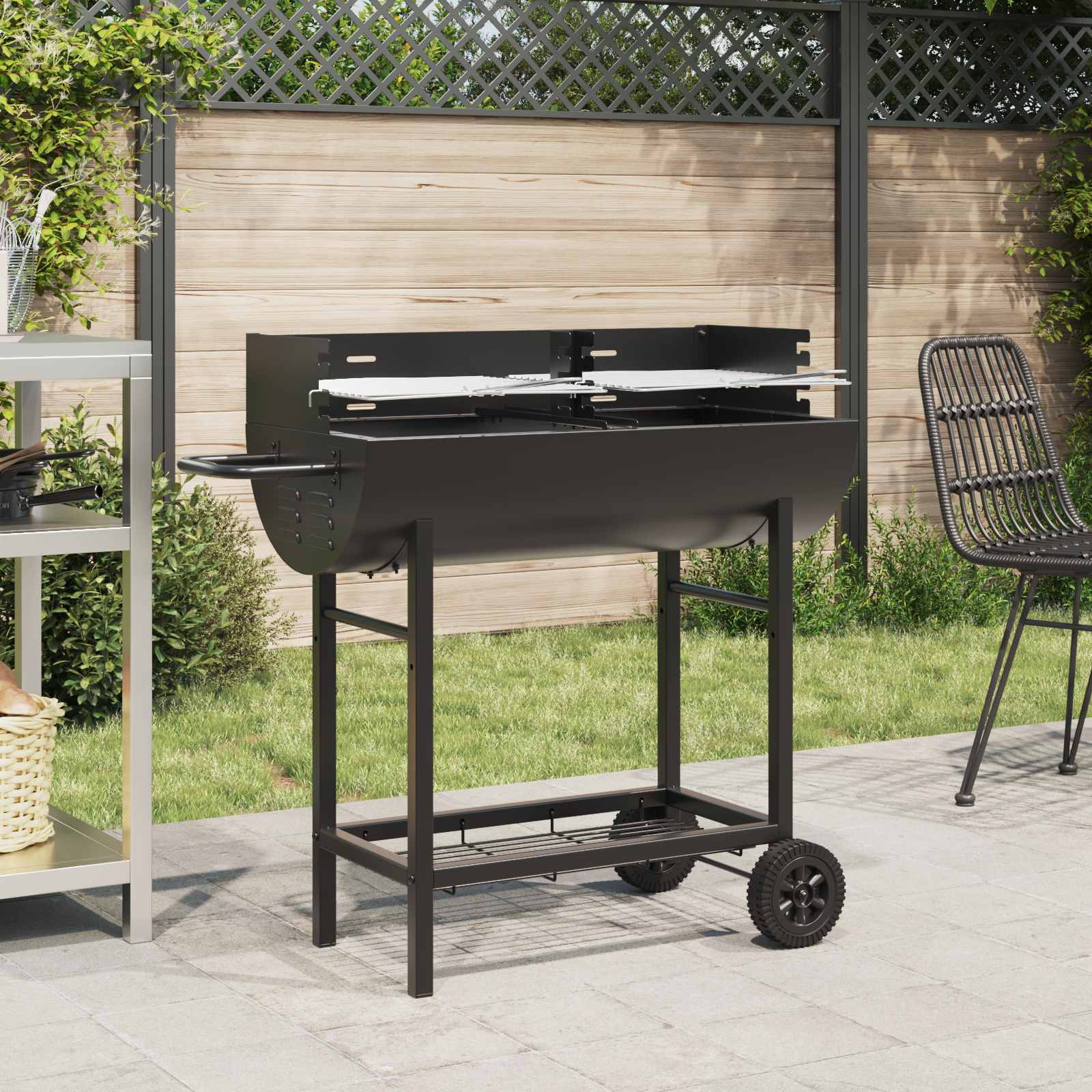 griglia a carbone 96,5 x 42,5 x 88,5 cm Nero | homemem39