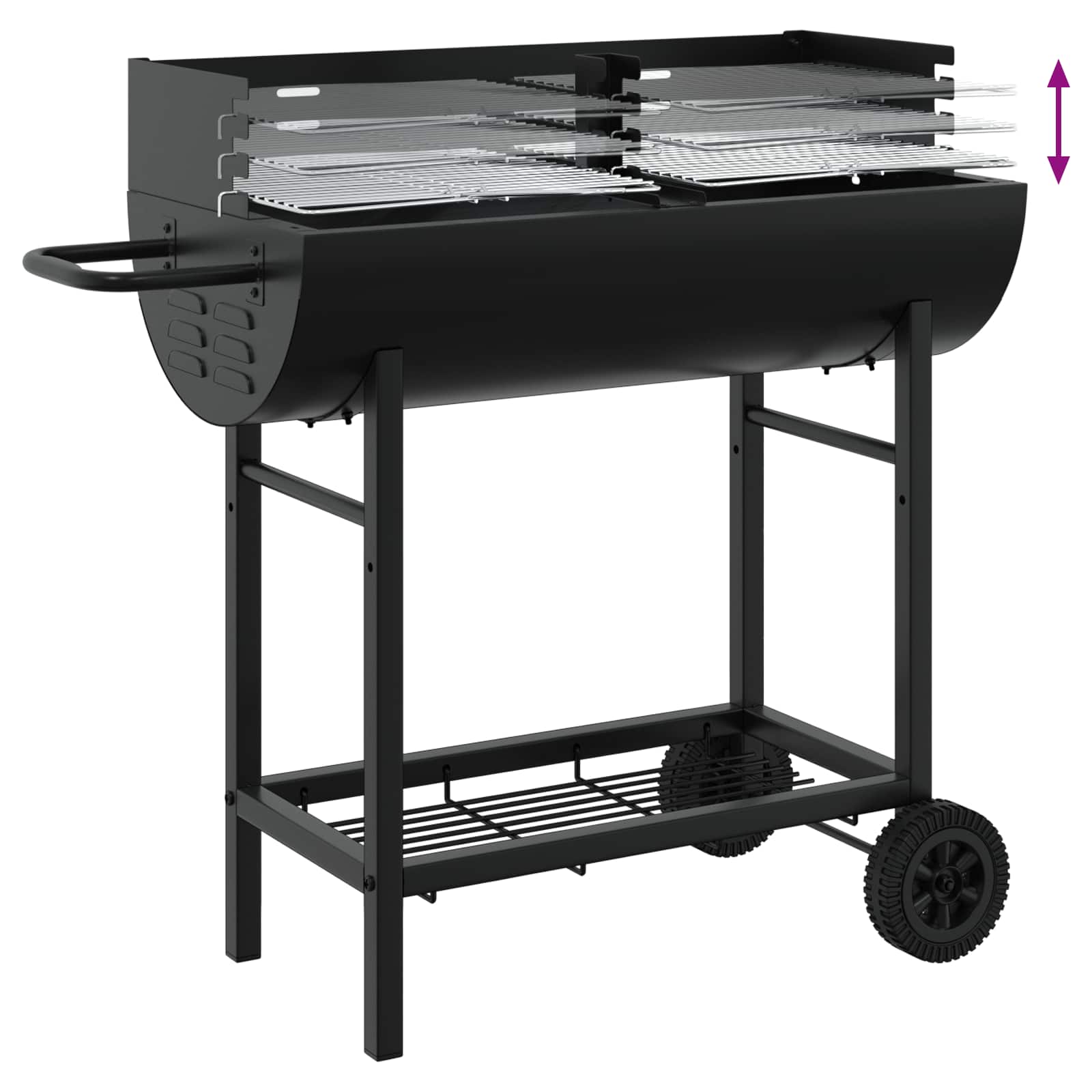 griglia a carbone 96,5 x 42,5 x 88,5 cm Nero | homemem39