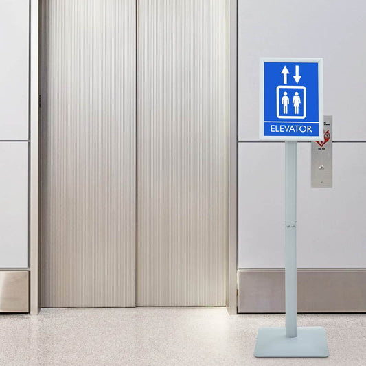 Supporto Poster a Piedistallo Argento 32 x 27 x 119 cm