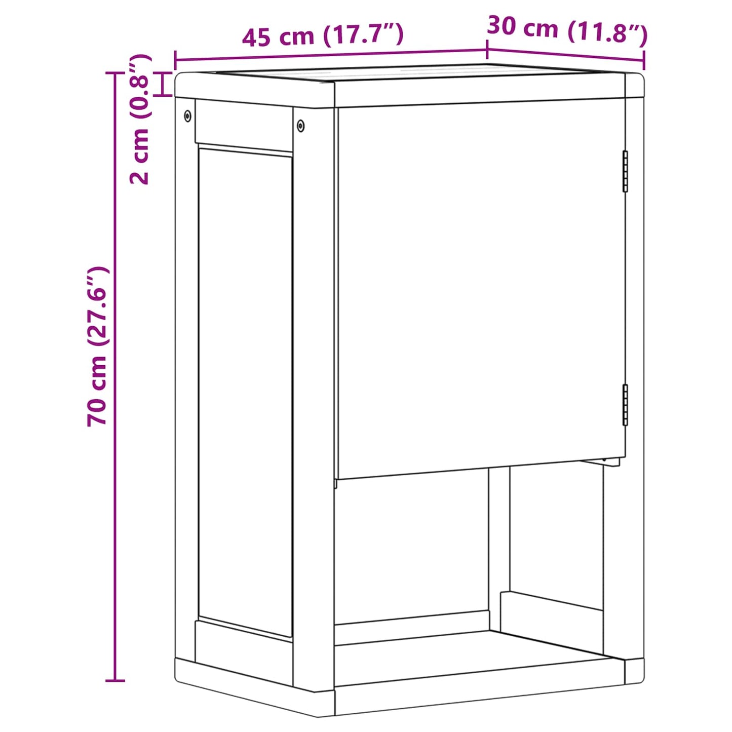 Mobiletto da Bagno Naturale 45 x 30 x 70 cm | homemem39