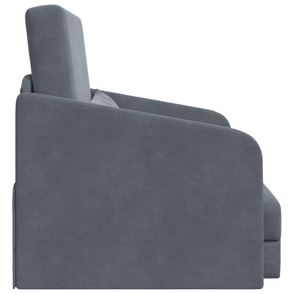 Divano Letto Pieghevole Grigio scuro 65 x 80 x 83 cm Velluto