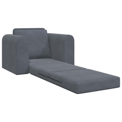 Divano Letto Pieghevole Grigio scuro 98 x 71 x 83 cm Velluto
