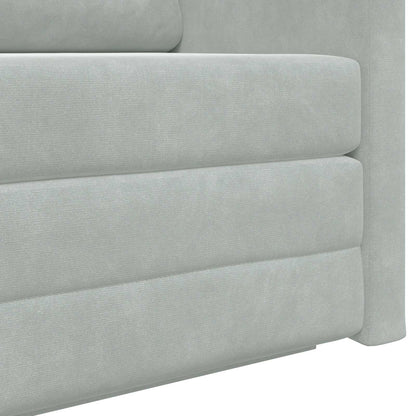 Divano Letto Pieghevole Grigio chiaro 124 x 71 x 78 cm Velluto