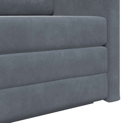 Divano Letto Pieghevole Grigio scuro 124 x 71 x 78 cm Velluto