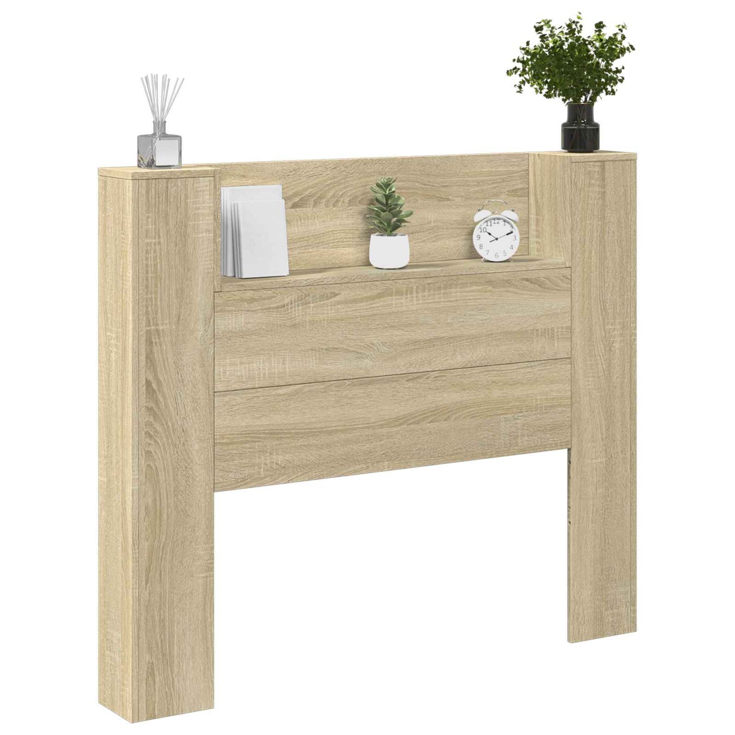 Testata con Mobile e LED Sonoma 120 x 16,5 x 103,5 cm