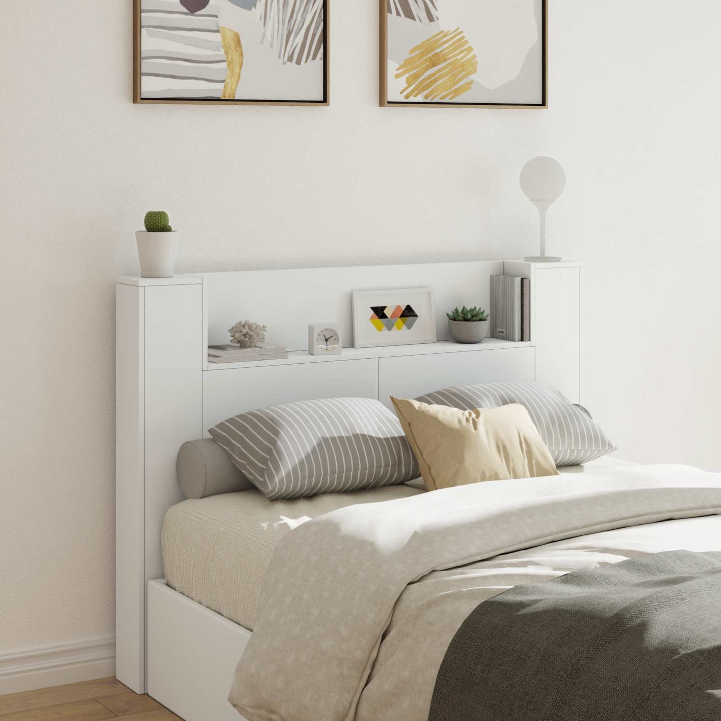 Testata con Mobile e LED Bianco 140 x 16,5 x 103,5 cm