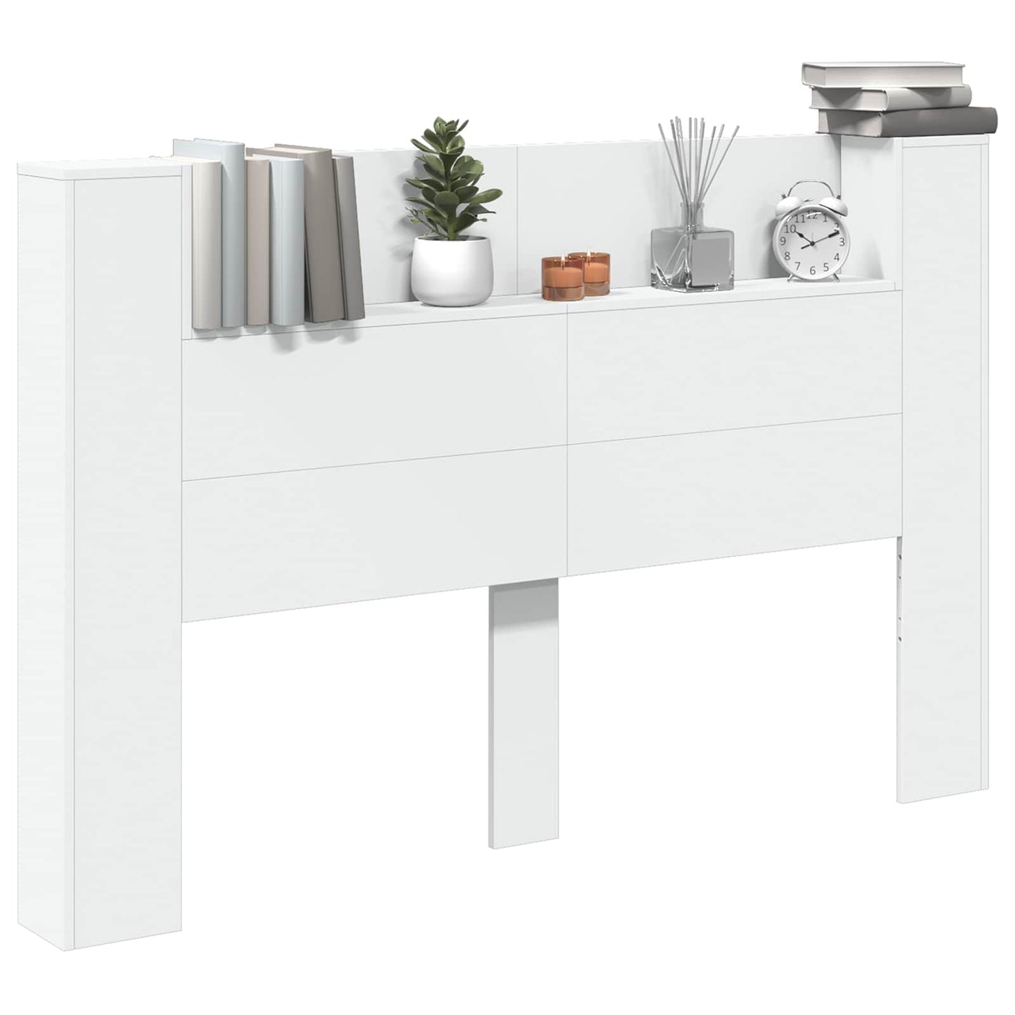 Testata con Mobile e LED Bianco 160 x 16,5 x 103,5 cm | homemem39