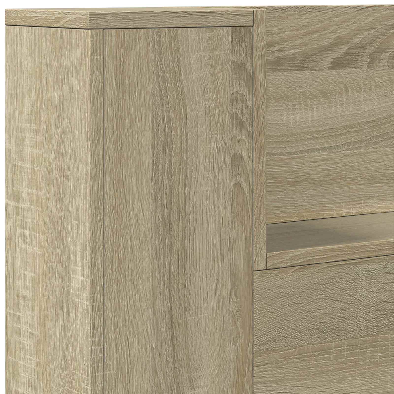 Testata con Mobile e LED Sonoma 160 x 16,5 x 103,5 cm | homemem39