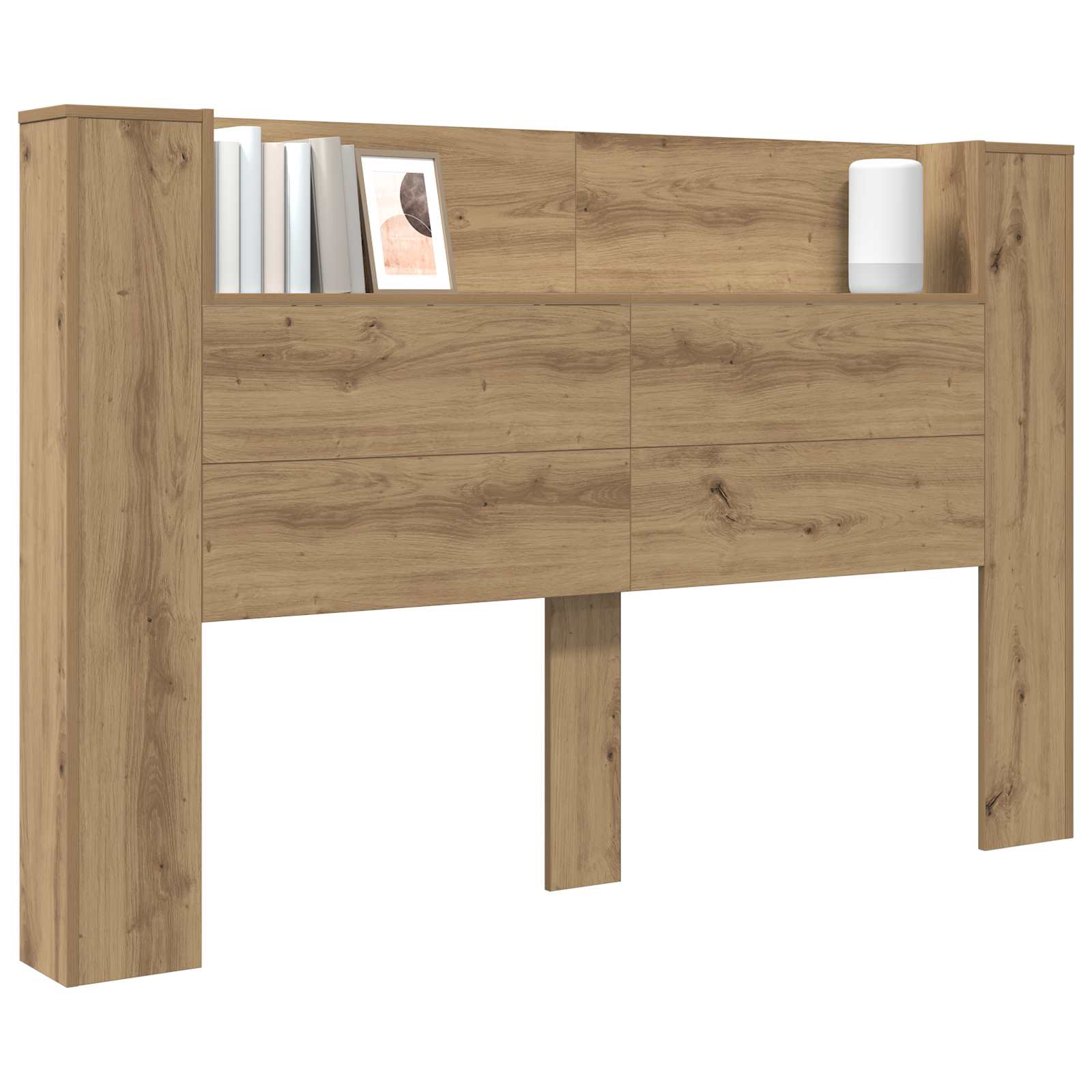 Testata con Mobile e LED Rovere Artigianale Legno multistrato | homemem39