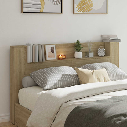 Testata con Mobile e LED Sonoma 180 x 16,5 x 103,5 cm