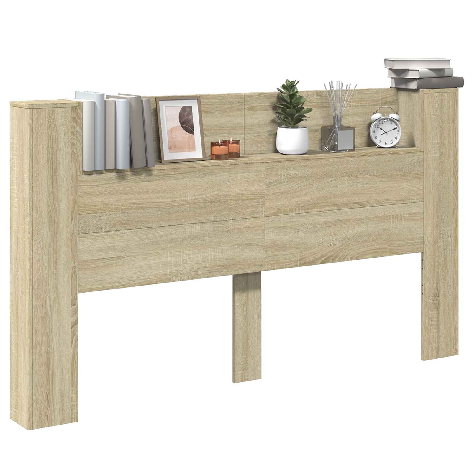 Testata con Mobile e LED Sonoma 180 x 16,5 x 103,5 cm | homemem39