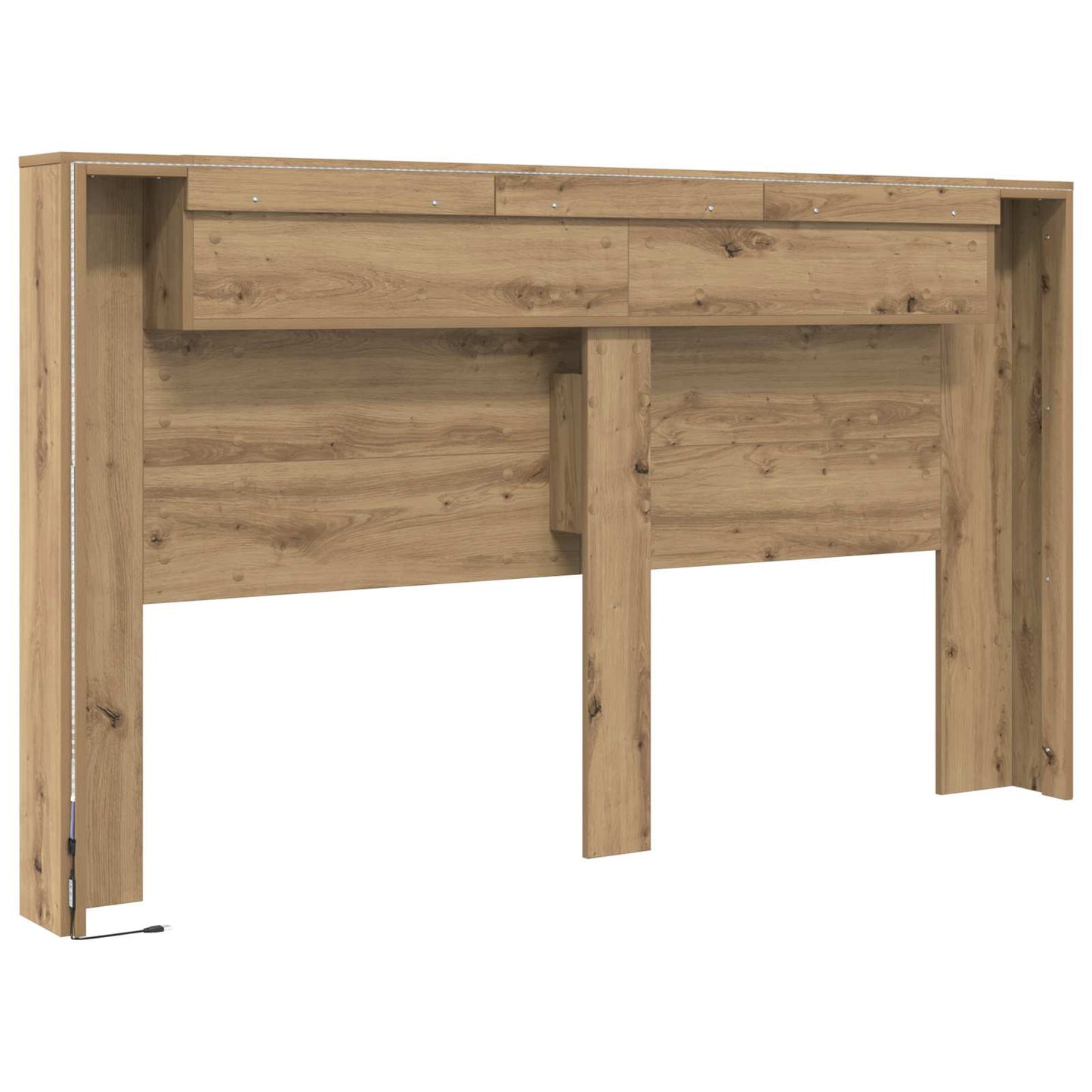 Testata con Mobile e LED Rovere Artigianale Legno multistrato