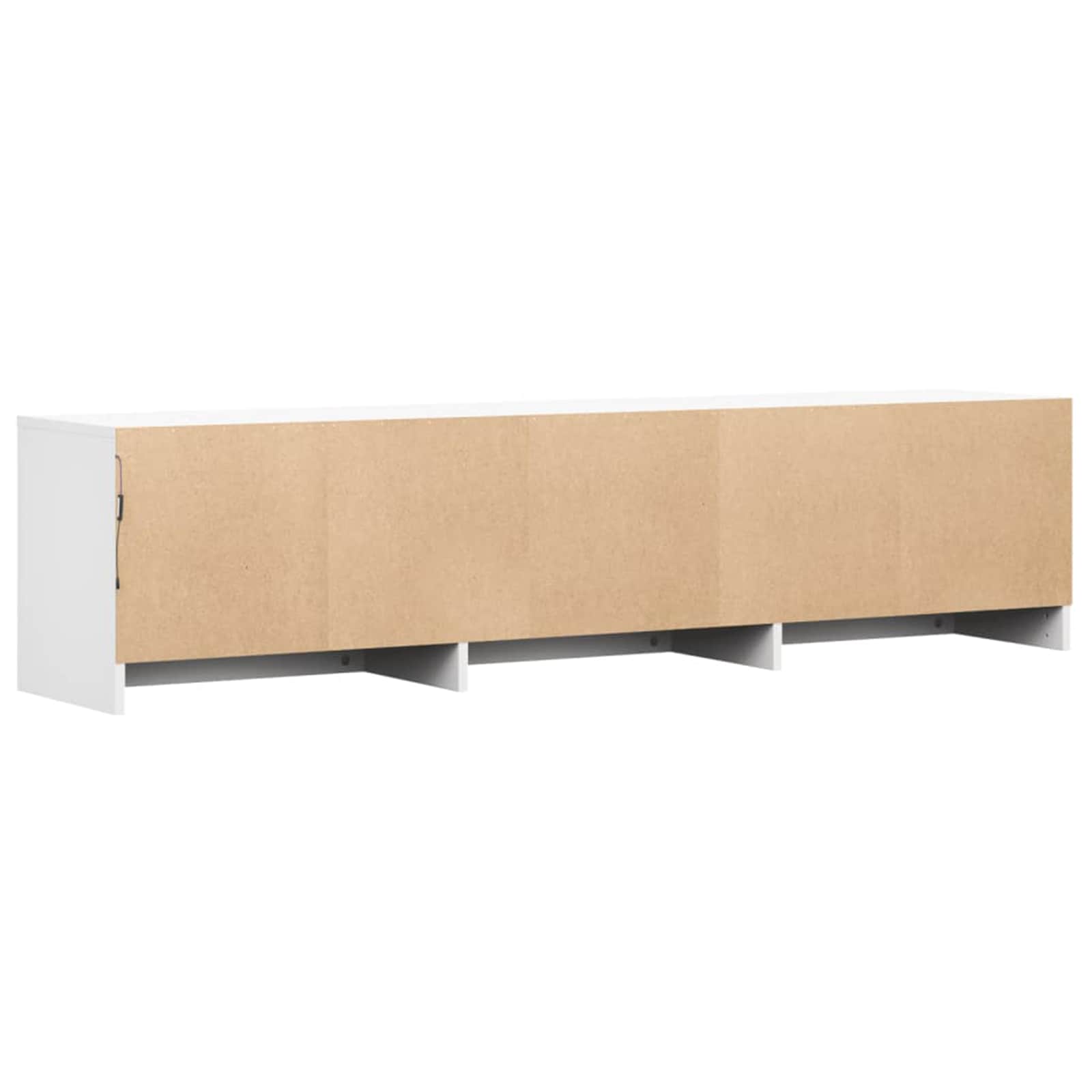 Mobile TV con led Bianco 165 x 34 x 40 cm Legno multistrato | homemem39