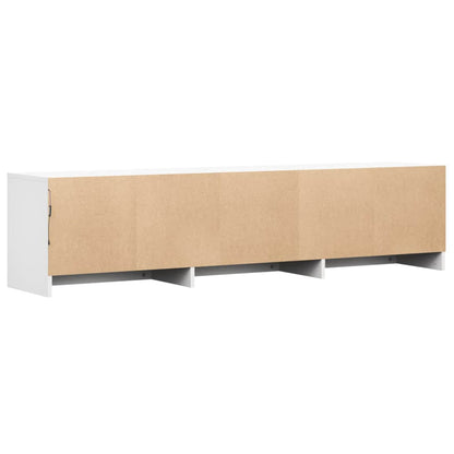 Mobile TV con led Bianco 165 x 34 x 40 cm Legno multistrato