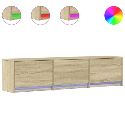 Mobile TV con led Sonoma 165 x 34 x 40 cm Legno multistrato | homemem39