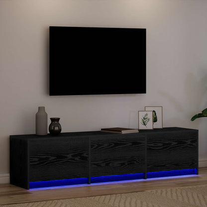 Mobile TV Rovere Nero 165 x 34 x 40 cm Legno multistrato