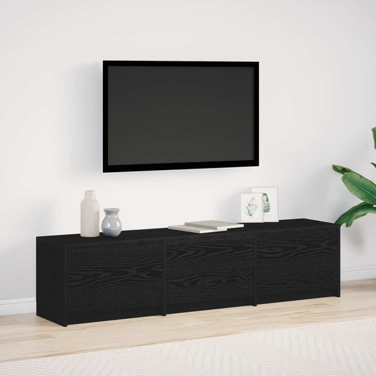 Mobile TV Rovere Nero 165 x 34 x 40 cm Legno multistrato