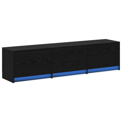 Mobile TV Rovere Nero 165 x 34 x 40 cm Legno multistrato