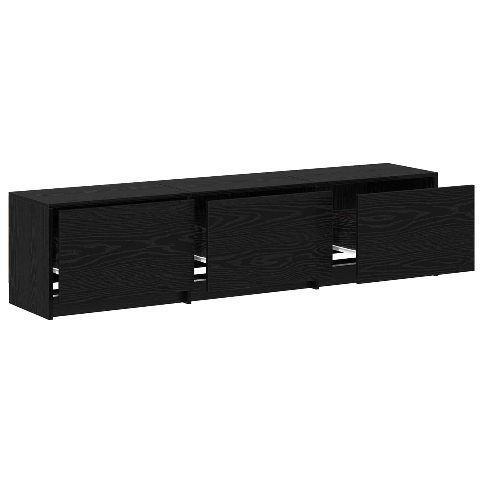 Mobile TV Rovere Nero 165 x 34 x 40 cm Legno multistrato | homemem39