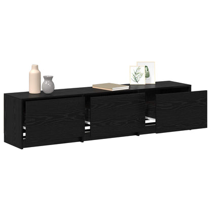 Mobile TV Rovere Nero 165 x 34 x 40 cm Legno multistrato