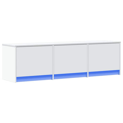 Mobile TV con led Bianco 140 x 34 x 40 cm Legno multistrato