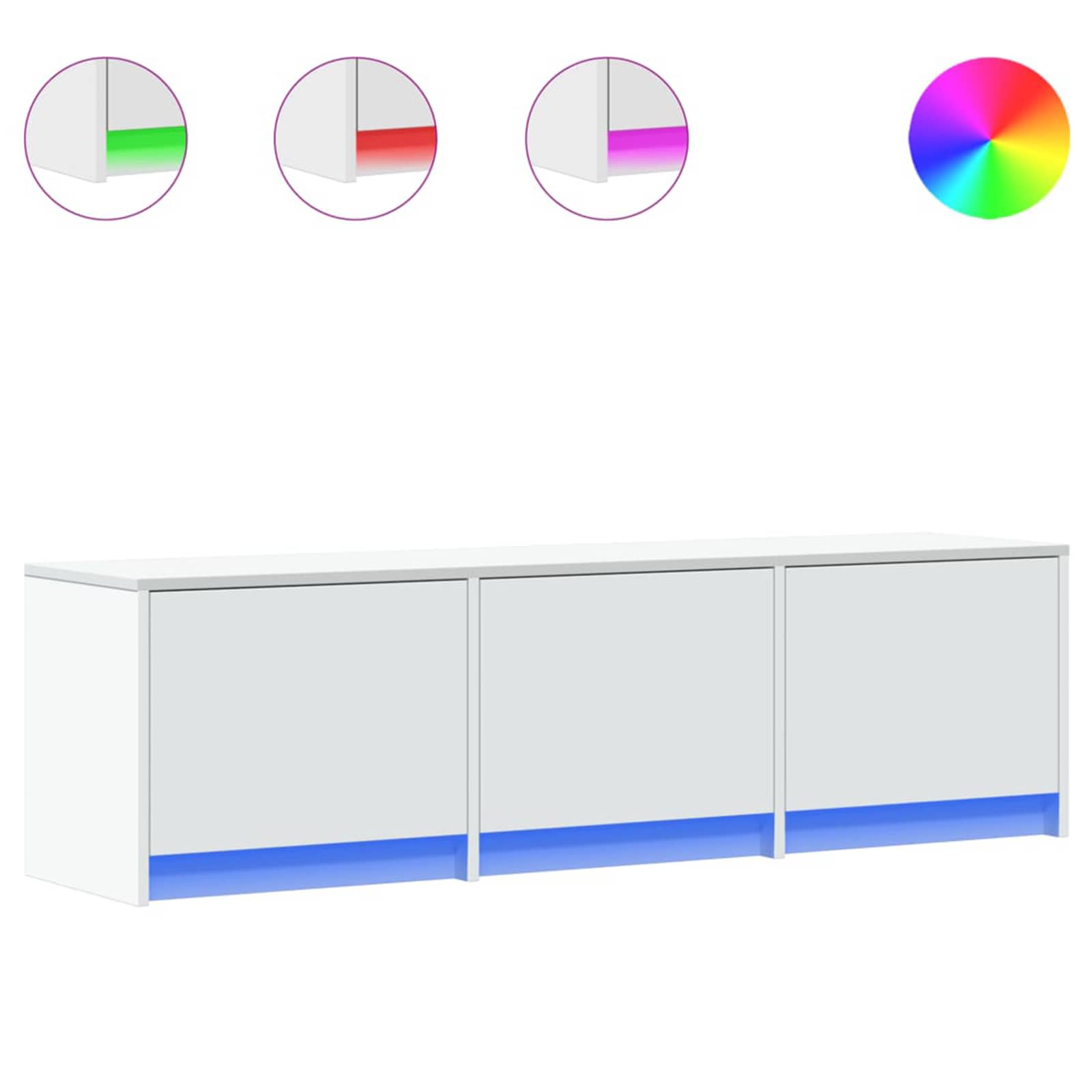 Mobile TV con led Bianco 140 x 34 x 40 cm Legno multistrato | homemem39