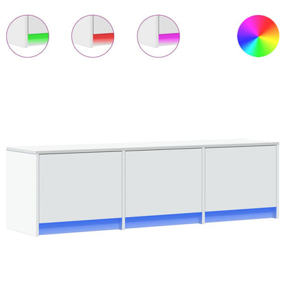 Mobile TV con led Bianco 140 x 34 x 40 cm Legno multistrato | homemem39