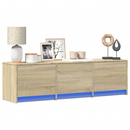 Mobile TV con led Sonoma 140 x 34 x 40 cm Legno multistrato | homemem39