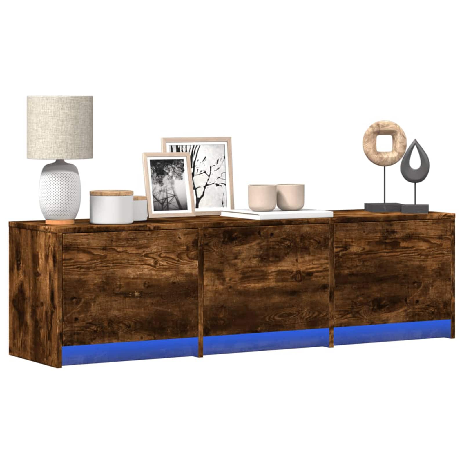 Mobile TV Rovere fumé 140 x 34 x 40 cm Legno multistrato | homemem39