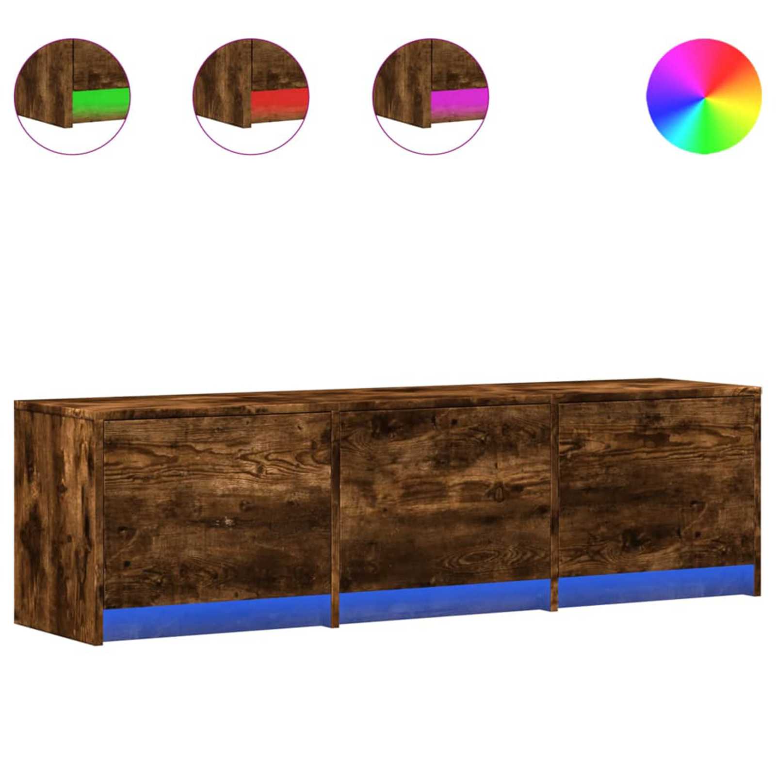 Mobile TV Rovere fumé 140 x 34 x 40 cm Legno multistrato | homemem39