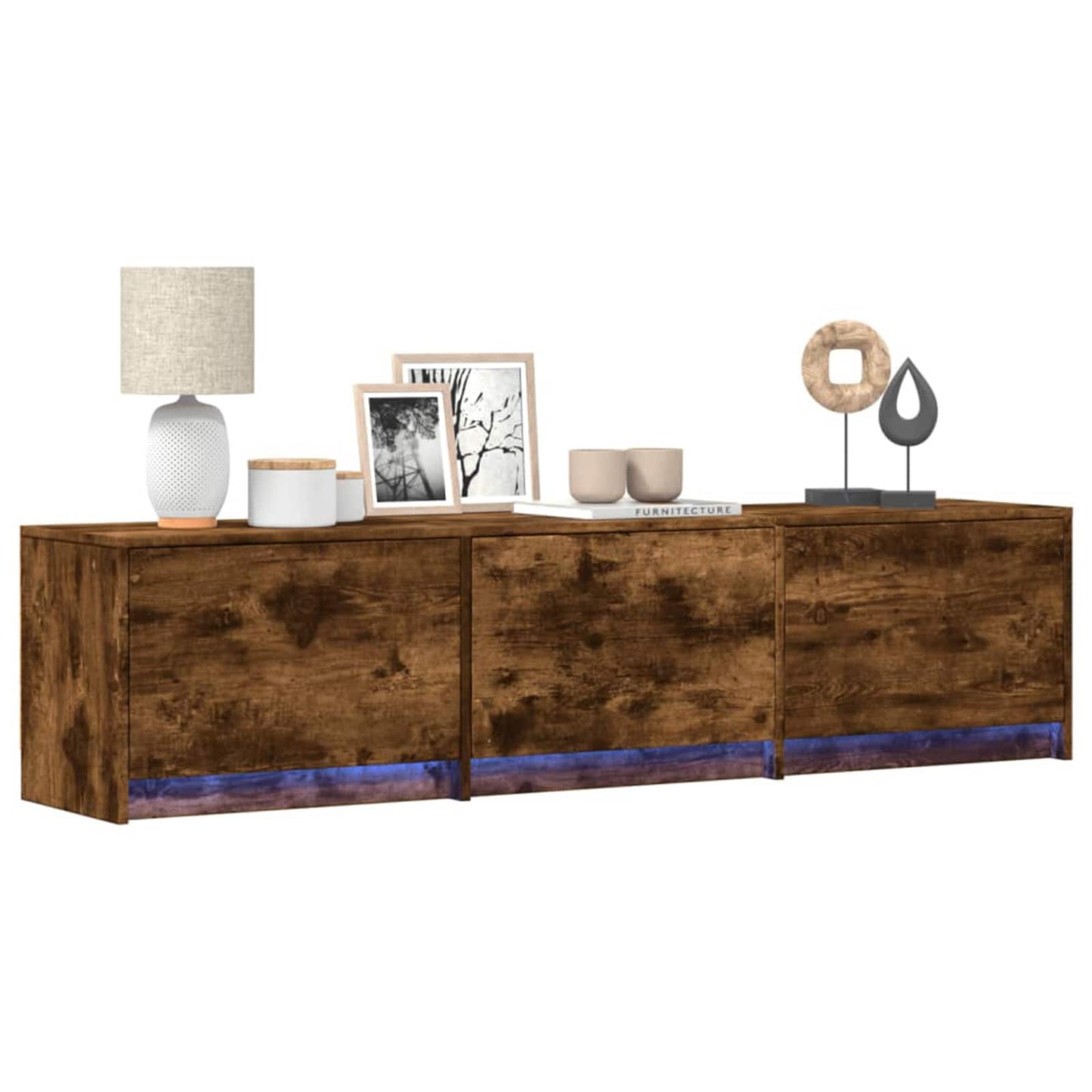 Mobile TV Rovere fumé 165 x 34 x 40 cm Legno multistrato