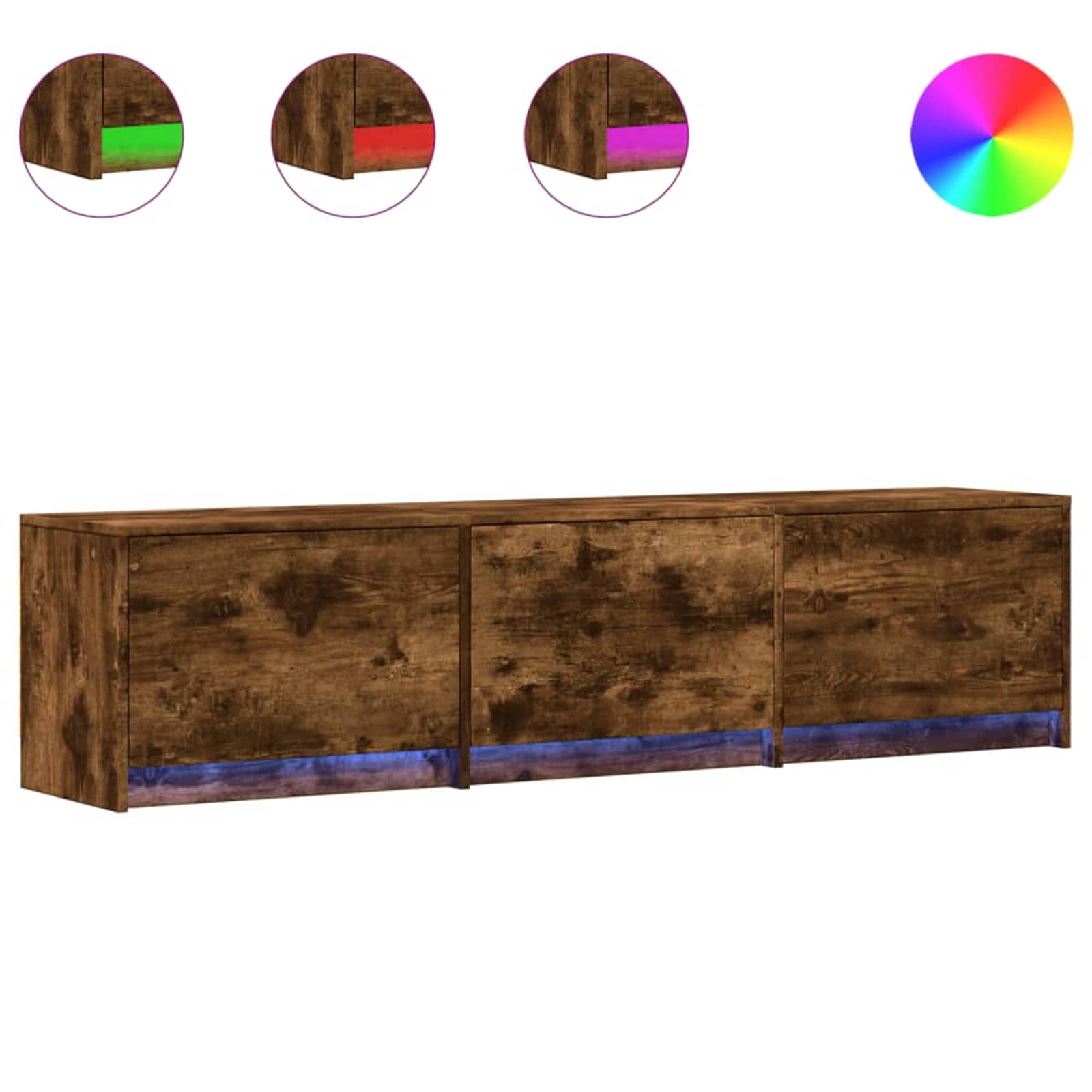 Mobile TV Rovere fumé 165 x 34 x 40 cm Legno multistrato | homemem39