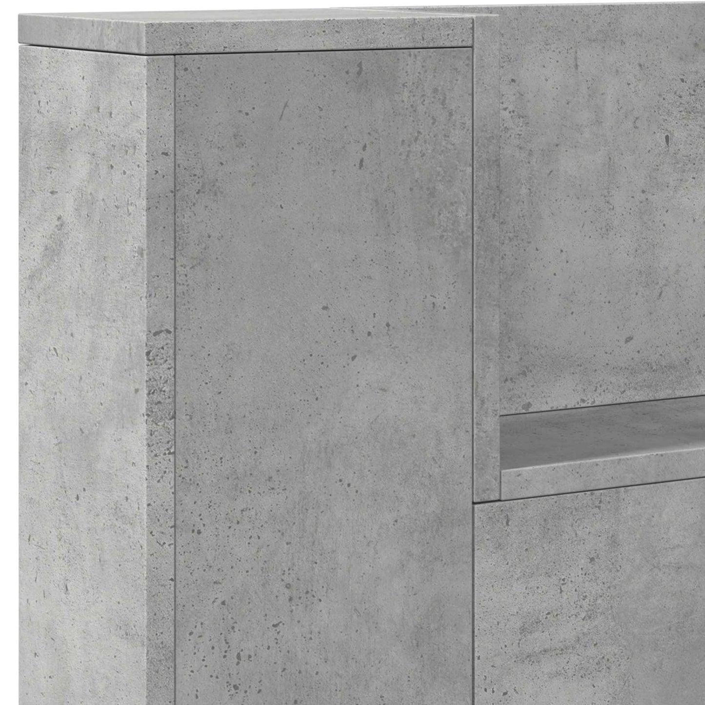 Testata con Mobile e LED Calcestruzzo 140 x 16,5 x 103,5 cm | homemem39