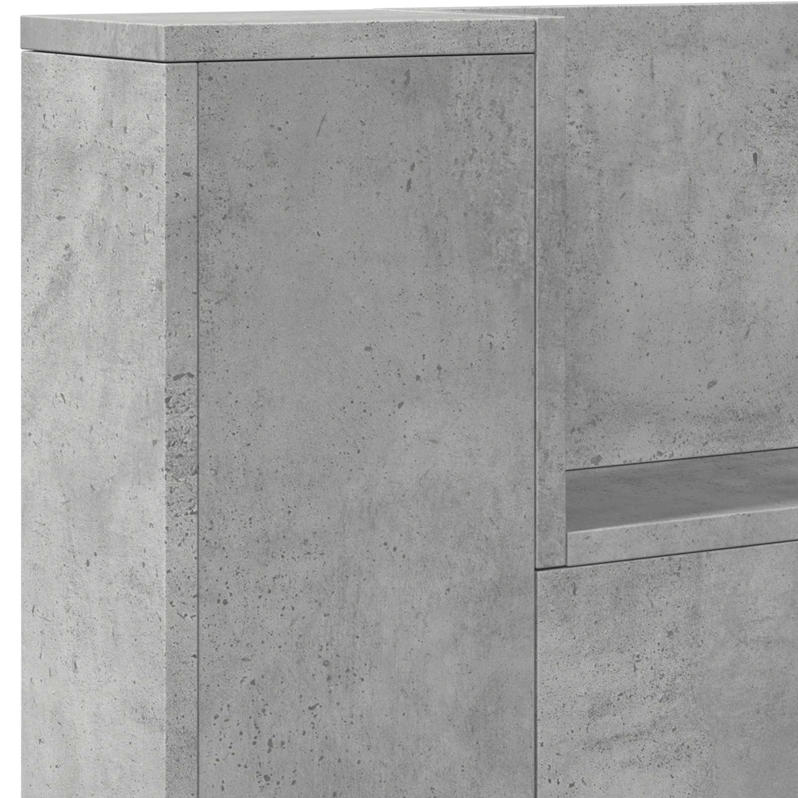 Testata con Mobile e LED Calcestruzzo 140 x 16,5 x 103,5 cm | homemem39