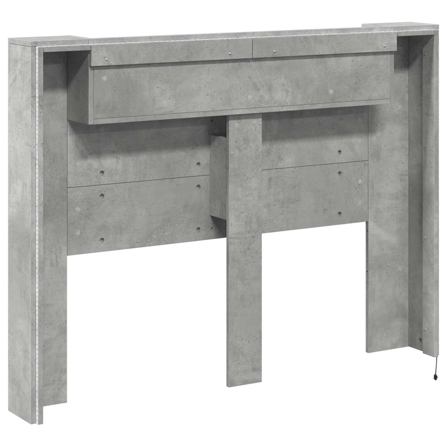 Testata con Mobile e LED Calcestruzzo 140 x 16,5 x 103,5 cm