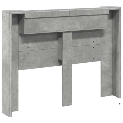 Testata con Mobile e LED Calcestruzzo 140 x 16,5 x 103,5 cm