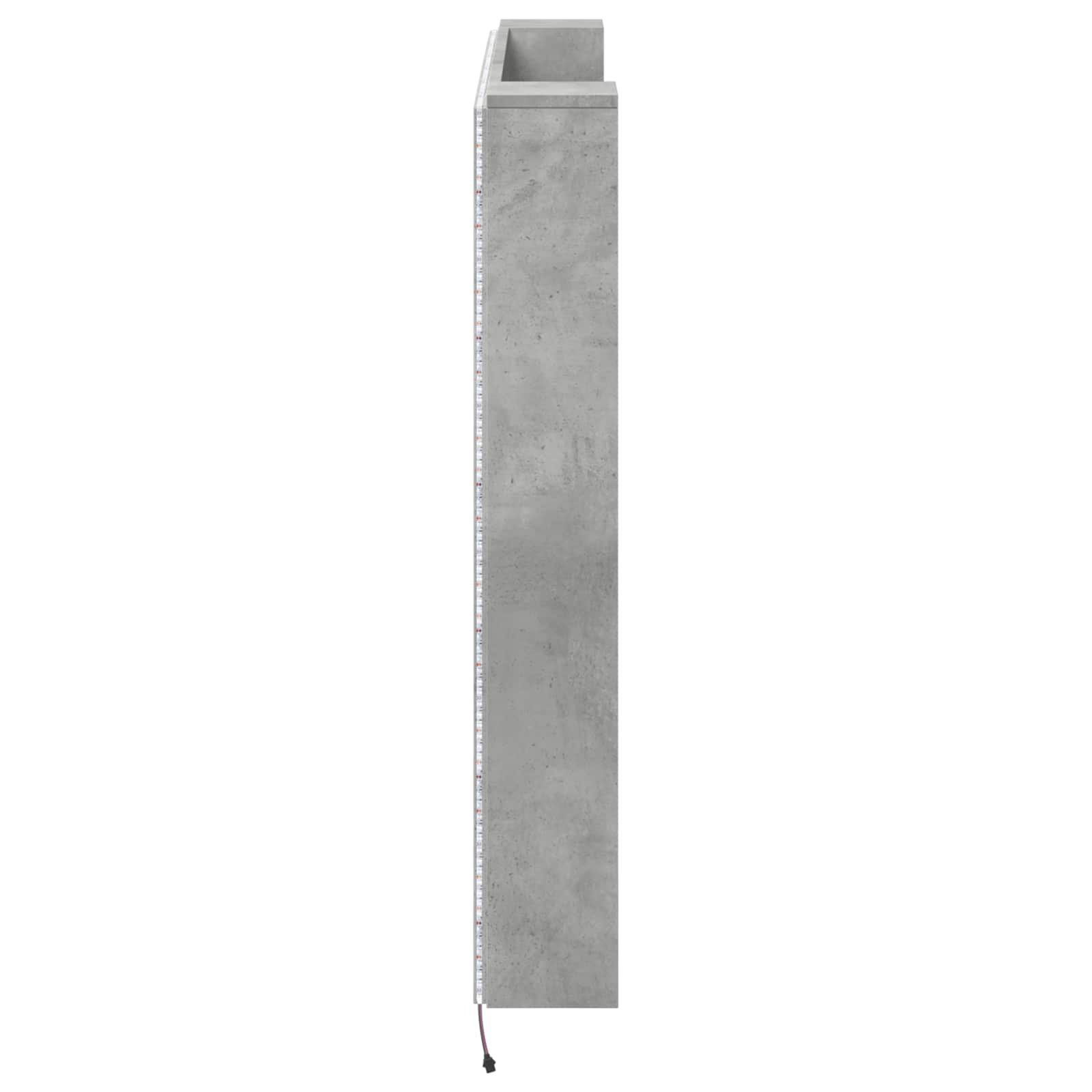 Testata con Mobile e LED Calcestruzzo 140 x 16,5 x 103,5 cm | homemem39