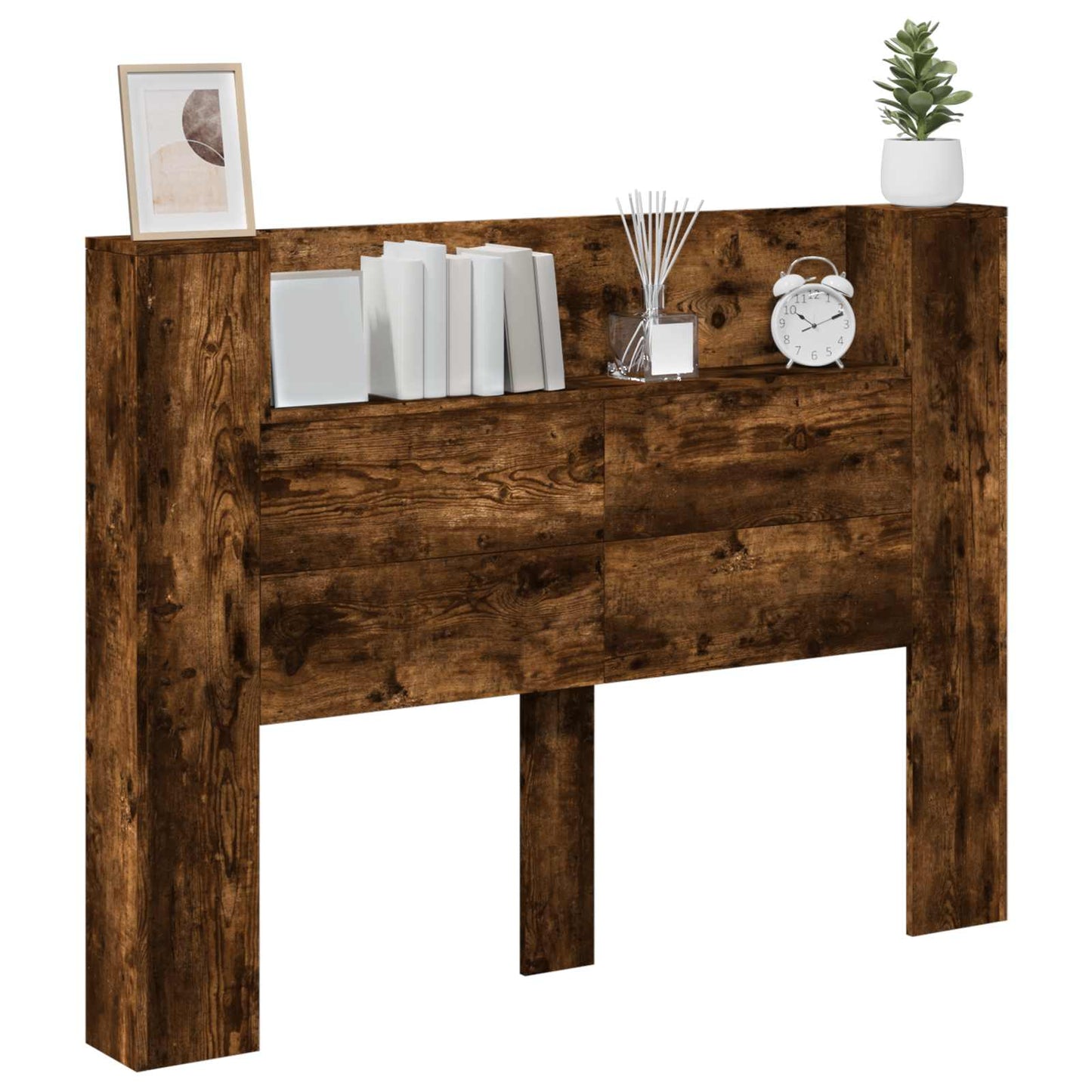 Testata con Mobile e LED Quercia Affumicata Legno multistrato