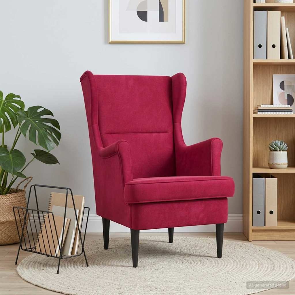 Poltrona Rosso Vino Velluto
